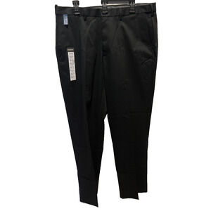 Haggar Mens No Iron Premium Khaki Straight Fit Flat Front Flex Pants 38X32 Black